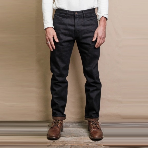Freenote Cloth Portola Taper Jeans 38x30 Indigo Brown Japanese Denim Made in USA - Picture 1 of 10